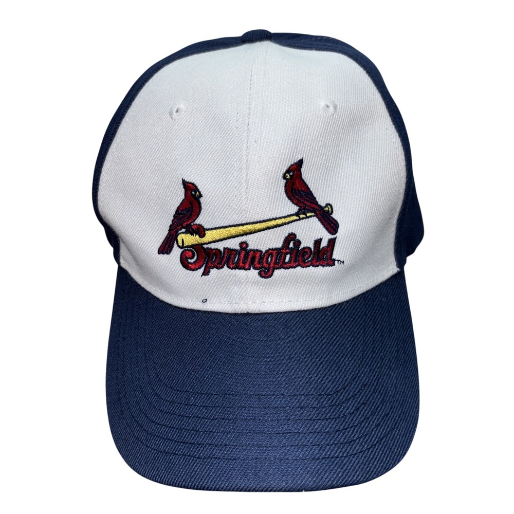 Springfield Cardinals Cap Hat Blue Mens Adjustable Embroidered Redbirds On Bat